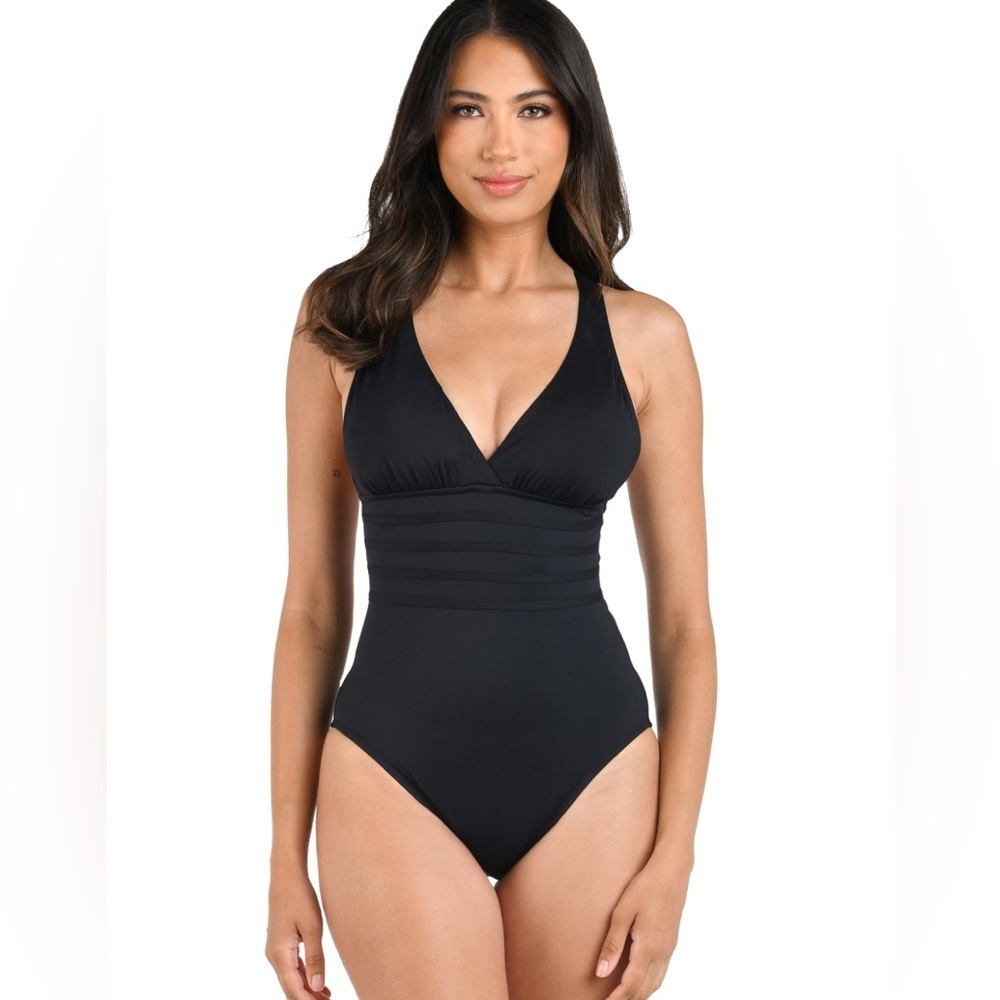 La Blanca Womens Island Goddess Multi-Strap Cross Back Tummy Control Swimsuit 20